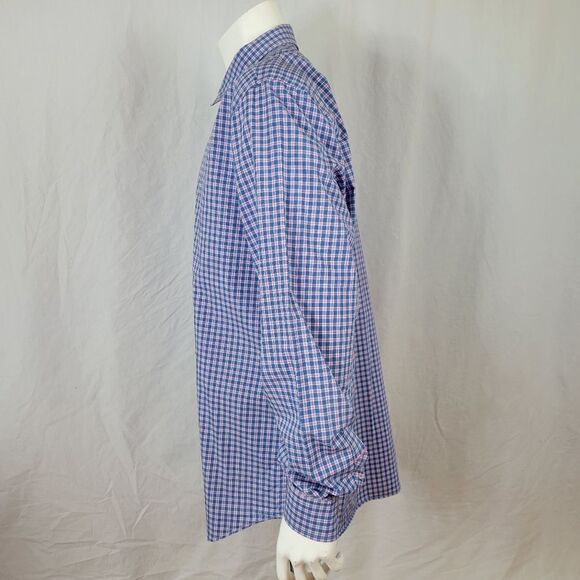 Jeremy Argyle NYC Blue and Pink Plaid Button‎ Down Long Sleeve Shirt Size XXL - Picture 2 of 8